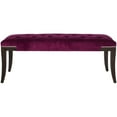 thumbnail image 3 of SAFAVIEH Gibbons Classic Glam Upholstered Bench w/ Nail Heads, Plum, 3 of 4