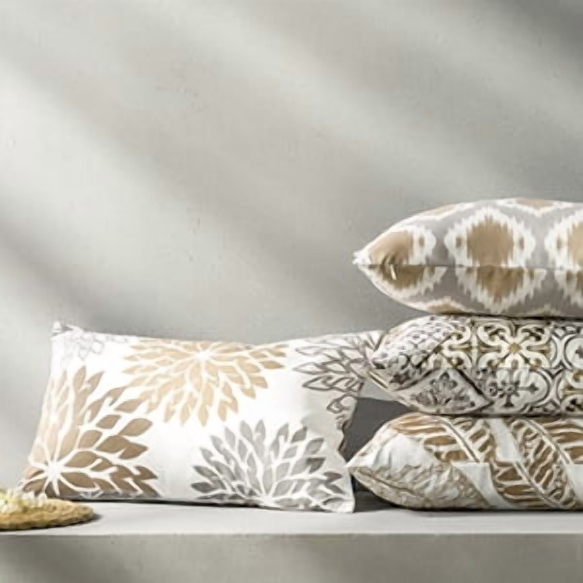 Phantoscope 12x20 Decorative Throw Pillow Covers, Light Coffee, Set of 4