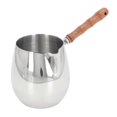 thumbnail image 2 of Mini Milk Warmer Pot 304 Stainless Steel Butter Warmer Pan with Wooden Handle for Home Outdoor 600ML, 2 of 5