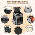 thumbnail image 6 of Cat Backpack Expandable, HUTACT Pet Carrier for Cats, Pets Hands-Free Breathable Foldable Backpack with 2 Soft Pads for Small Dogs up to 15 lbs Soft Side Carrier Outdoor Activities Travel Go to Vet, 6 of 9
