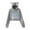 Gray, variant on Split Fiction Cat ear hoodie with popular pattern casual women's short hoodie sportswear