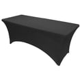 thumbnail image 5 of Gowinex 2 Pack 6FT Black Spandex Tablecloth Stretch Fitted Table Cover for Rectangular Table, 5 of 7