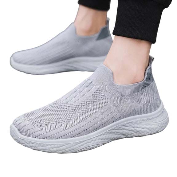 Willtoo Sneakers For Men Mesh Breathable Non Slip Walking Shoes Knit Lightweight Casual Pull-On Sneakers for Daily Sport Wear