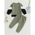 thumbnail image 4 of Bagilaanoe 2Pcs Toddler Baby Boy Long Pants Set Contrast Color Long Sleeve Sweatshirt Pullover Tops + Drawstring Sweatpants 6M 12M 18M 24M 3T Kids Casual Sweatsuits, 4 of 8