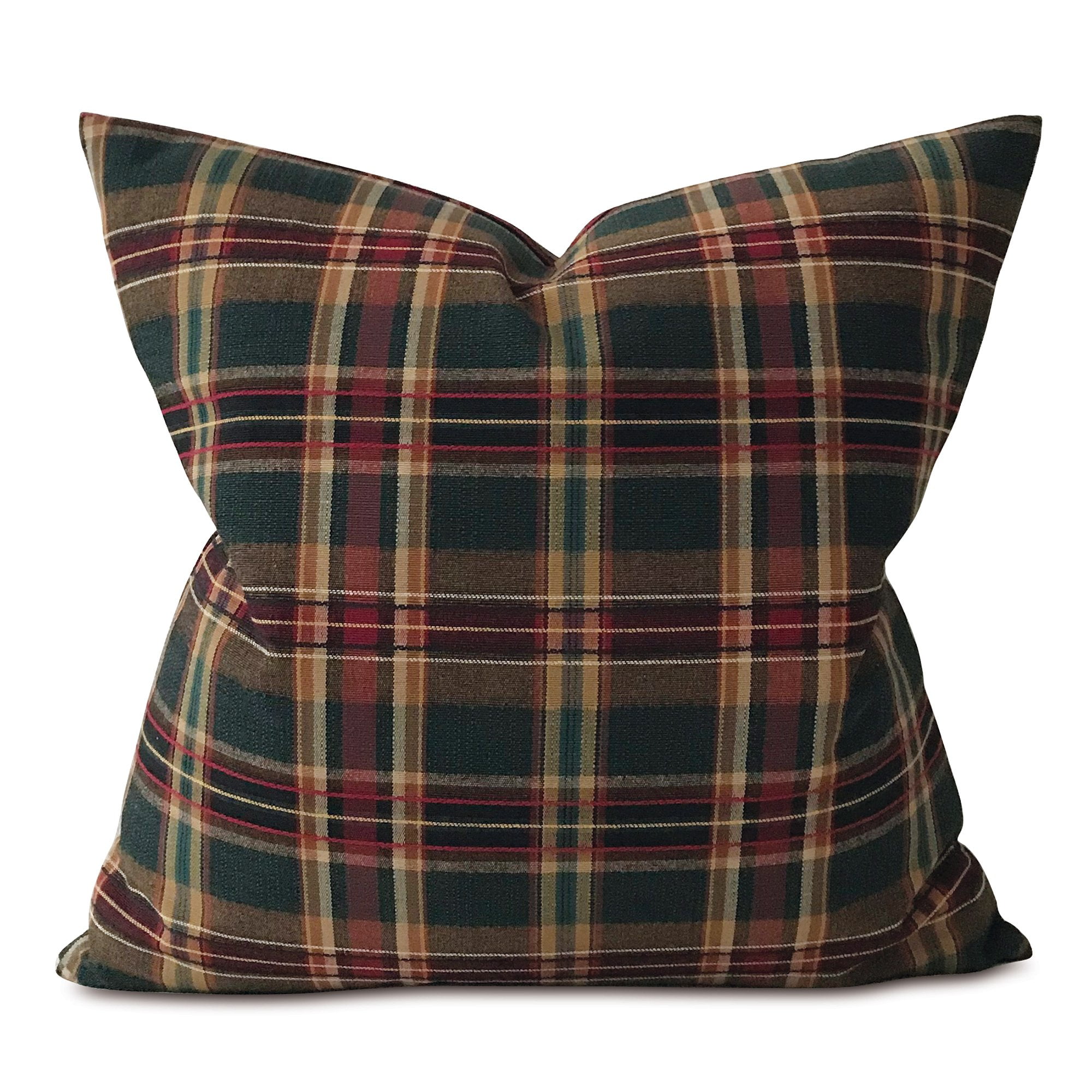 Multicolored Plaid Rustic Lodge Euro Sham Cover 26" x 26"