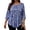 Bule pasiley, variant on Women's 3/4 Sleeve Tops Floral Print Blouse Casual Round Neck Button Down Pleated Tunic Shirt
