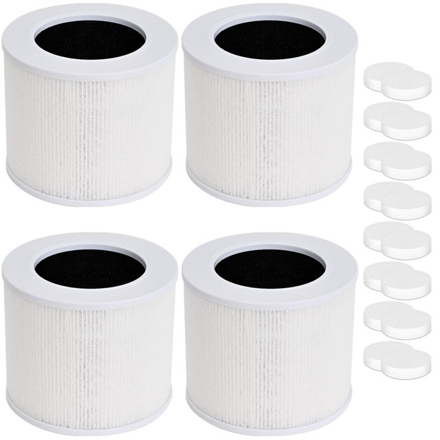 4 Pack Core Mini Filter H13 True HEPA Filters Replacement for LEVOIT Core Mini Core Mini-P Air Purifier,3-in-1 H13 True Filter Replacement,High-Effic