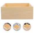 thumbnail image 4 of 2 cajas de madera sin terminar, rústicas, pequeñas, cuadradas, organizadoras para centros de mesa, decoración del hogar, macetas para suculentas, 20x20x8 cm, 4 of 8