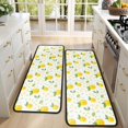 thumbnail image 4 of Kitchen Rugs Sets Of 2,Small Yellow Lemon Fruits GreenLeaves Pattern Anti Fatigue Kitchen Mat Rugs Non Slip Washable,Decorative Kitchen Floor Mats for Kitchen,Sink,Laundry,17"x47"+17"x47", 4 of 5