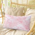 thumbnail image 4 of Pink Marble Pillow Covers, Linen Long Throw Pillow Case, Modern Abstract Art Elegant Holiday Pillow Protector Decorative Cushion Cover for Living Room/Bedroom 20" x 30", 4 of 8