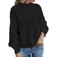 thumbnail image 2 of Baqcunre Sweaters For Women Women'S Round Neck Flower Knitted Long Sleeved Shirt Pullover Sweater Hoodies For Women Fall Outfits For Women 2023 Black S, 2 of 5