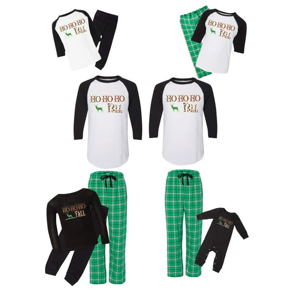 Awkward Styles Matching Christmas Pajamas Set Green Ho Ho Ho Yall Family Sleepwear