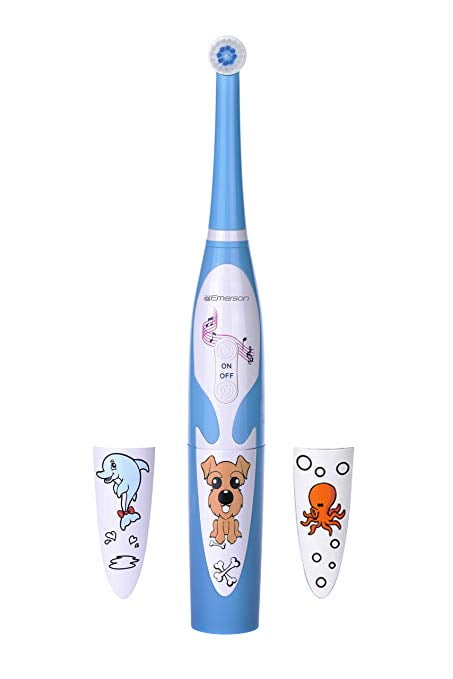 Emerson Kids Battery Powered Musical Timer Toothbrush Replaceable Brush Head
