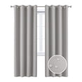 thumbnail image 3 of FLASHLUMI 2 Panels 52" x 96" Outdoor Waterproof Curtains, Grommet Blackout Privacy Drapes for Patio, Porch, Gazebo, Light Gray, 3 of 8