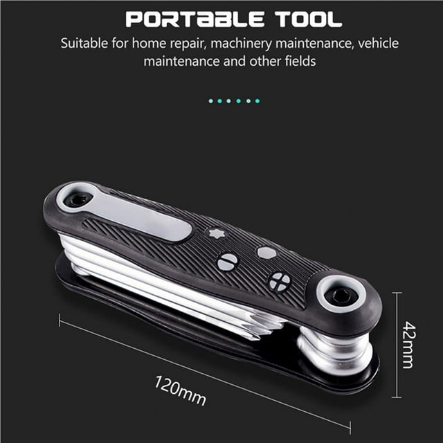 Ensemble de Tournevis Pliant 8 en 1 en 1 Tournevis Pliant Mini Tournevis Kit de Embouts Portable Outils Manuels Ménagers (Torx)