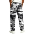 thumbnail image 6 of UDAUDU Camo Men's Cargo Pants Trendy Stretch Drawstring Trousers Outdoor Athletic Hiking Pants with Pockets Gray 3XL, 6 of 8
