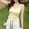 thumbnail image 2 of ZNQHFRE Women's Criss‑Cross Back Spaghetti Strap Camisole Tank Top, Slim‑Fit Layering Top With Built‑In Bra Pads One Size, 2 of 5