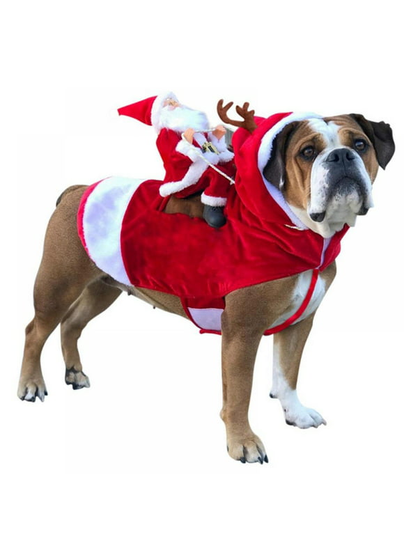Dog Christmas Clothes,Dog Costume for Small Medium Large Dogs Cosplay,Santa Claus Riding on Dog Costumes,Funny Dog Outfit for Extra Large Dogs,Novelty Dog Clothes for Dogs Girl Boy