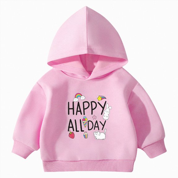 Wonitaaizi Baby Hooded Sweatshirt Hoodies Solid Pullover Pockets Jumper Outfits (5-6 Years,Pink)