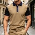 thumbnail image 2 of Bibifish Mens Polo Shirts Short Sleeve Color Block Raglan Casual Shirts Classic Fit Daily Wear Tops, 2 of 5