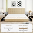 thumbnail image 6 of Sha Cerlin Beige King Fabric Platform Bed Frame with 4 Storage Drawers & Adjustable Headboard, Adult, 6 of 7
