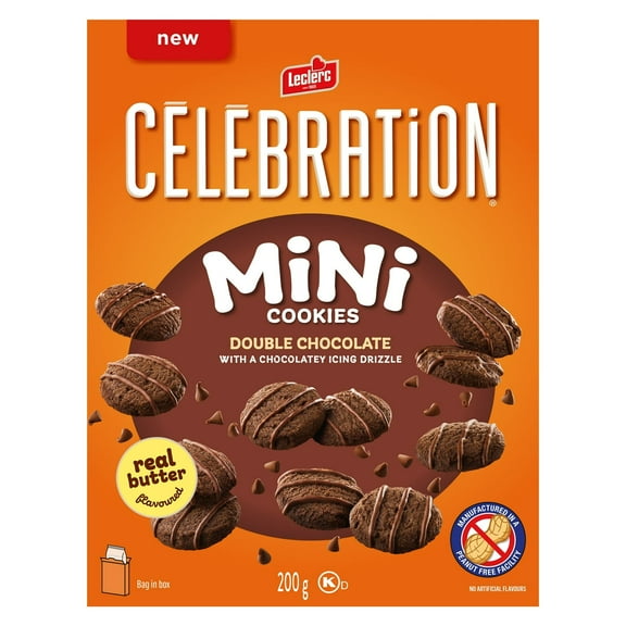 Leclerc Celebration Double Chocolate Mini Cookies, 200g/7.05 oz