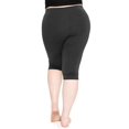 thumbnail image 3 of Stretch Is Comfort Women's Cotton Knee Length Leggings Charcoal Gray X-Large, 3 of 6