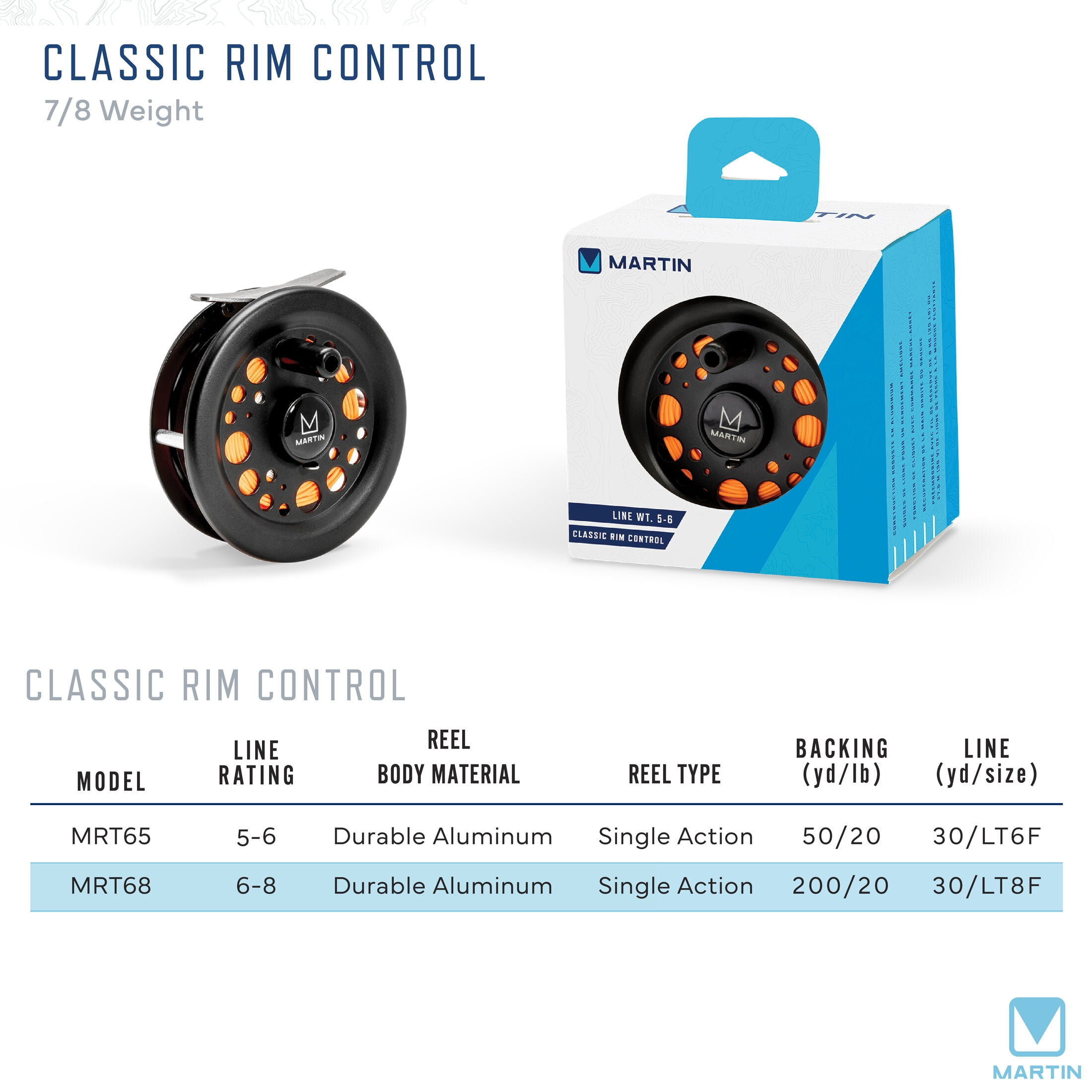 ZEBCO Martin Classic Size 7/8 Fly Fishing Reel – Durable Classic Design, 21-43565