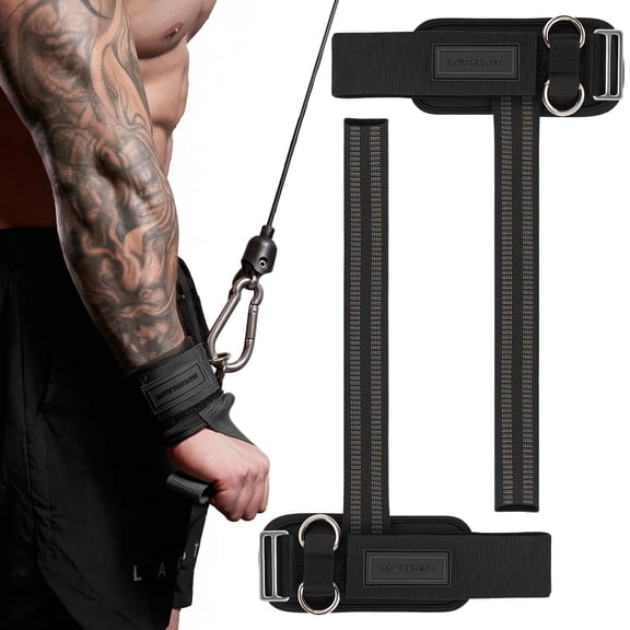 MANUEKLEAR Wrist Straps for Weightlifting, Gym Lifting Straps with D Rings for Cable Machine,Weight Lifting Wrist Wraps for Men Women