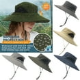 thumbnail image 1 of Outdoor Fishing Hat Breathable Lightweight Wide Brim Hat with Neck Strap Unisex Men Women/ArmyGreen, 1 of 9