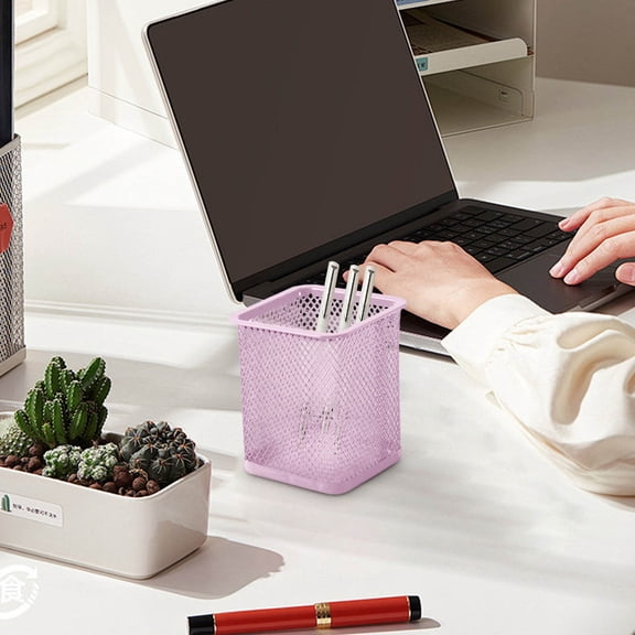 BAOPAI Premium Steel Mesh Pen Cup Organizer Durable and Spacious Pencil Holder for Desk Office and Home Keeps Workspace Tidy