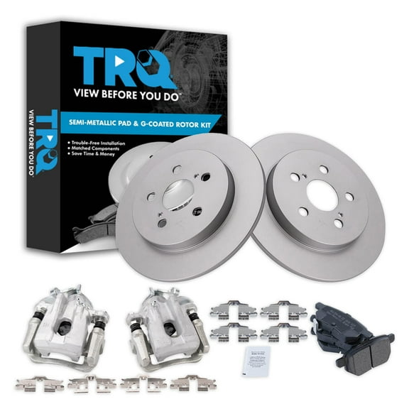 TRQ Rear Brake Calipers Ceramic Pads & Rotors Fits 2010-2013 Toyota Prius BKA26809