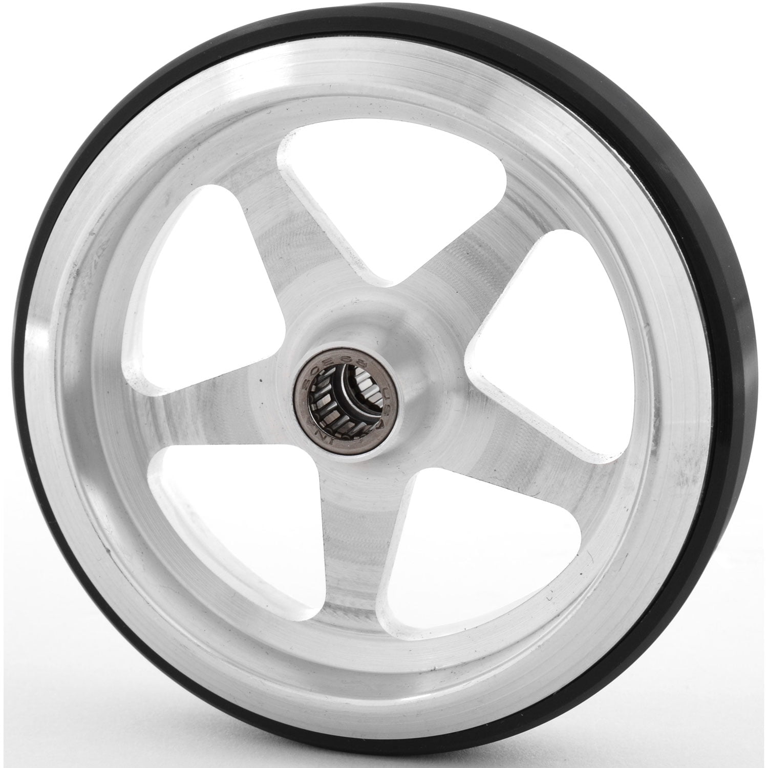JEGS 67101 Polished Wheelie Bar Wheel with Bearing 5Spoke (Star