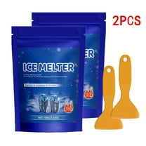 2pcs Ice Melt Safer for Concrete & Pet - 100g/3.53oz Bag, Snow Salt Ice Melt, Salt for Snow and Ice Removal, Sidewalk Salt, Driveway Salt, Snow Melt is Effective Up to -15° (2pcs, Blue)