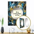 thumbnail image 3 of Designart "Abstracted Realms in Blue and Yellow I" Abstract Mirror Wall Decor - Modern Blue Abstract Hallway Wall Mirror Art - 32" x 24" Inch, 3 of 5