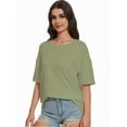 thumbnail image 2 of Women's Crew Neck Short Sleeve T-Shirts - Summer Casual Tee Tops, Lightweight Comfort Fit, 2 of 6