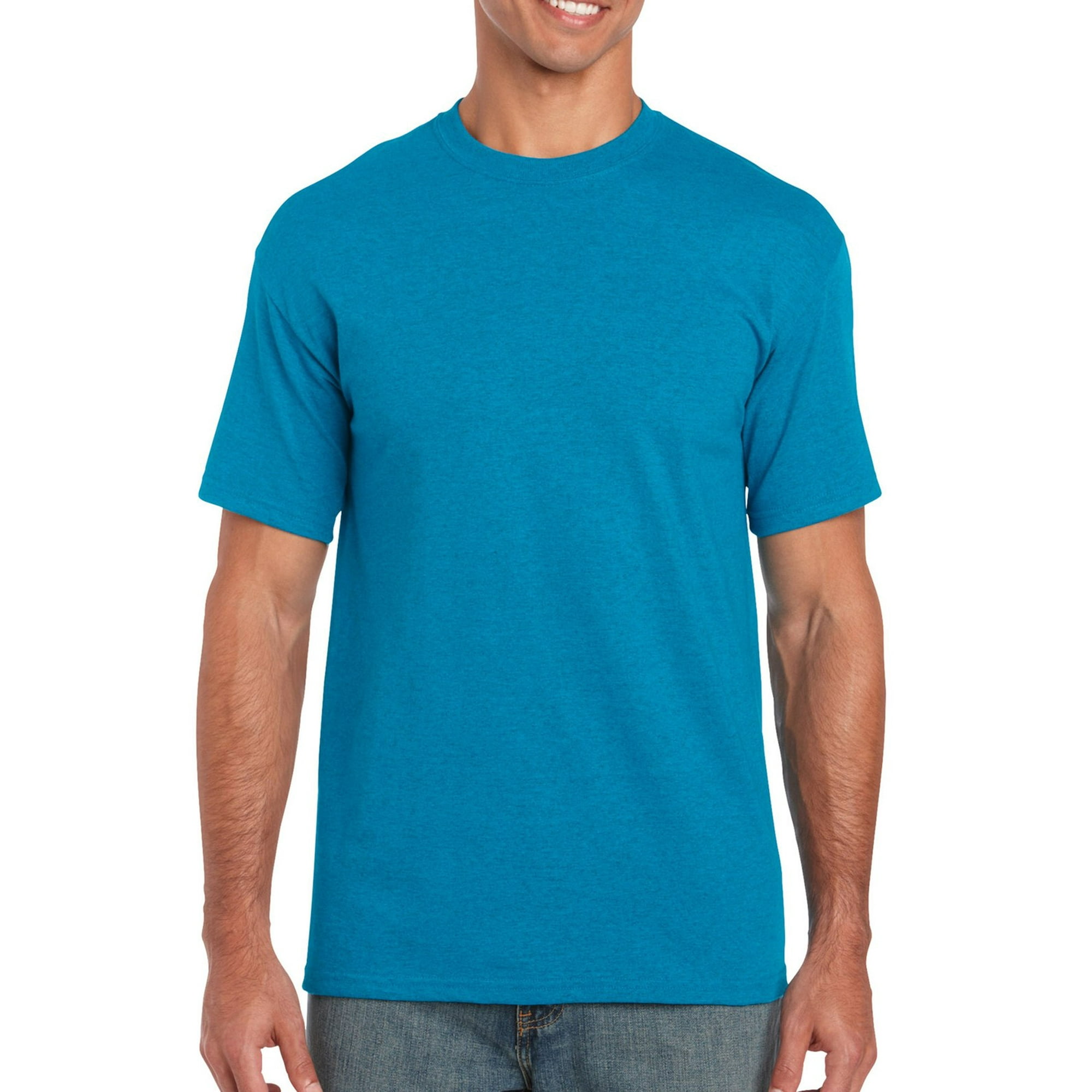 Gildan Mens Heavy Cotton T Shirt L Antique Sapphire Walmart