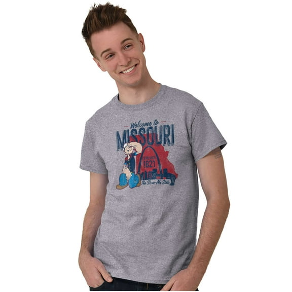 Popeye Missouri Welcome to MO Arches Men's Graphic T Shirt Tees Brisco Brands S