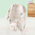 thumbnail image 4 of Odeerbi Baby Infant Boys Girls Clothes Baby Jumpsuit Romper Fall Winter Warm Quilted Clothes Thickened Breath Cotton Pajamas Winter Clothes White 6-9 Months, 4 of 5