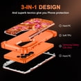 thumbnail image 4 of Casetego for Samsung Galaxy S26 Ultra 5G Case,Glow in The Dark Three Layer Heavy Duty Sturdy Shockproof Protection Rugged Hard PC+Soft TPU Bumper Case for Galaxy S26 Ultra,Orange Butterfly, 4 of 8