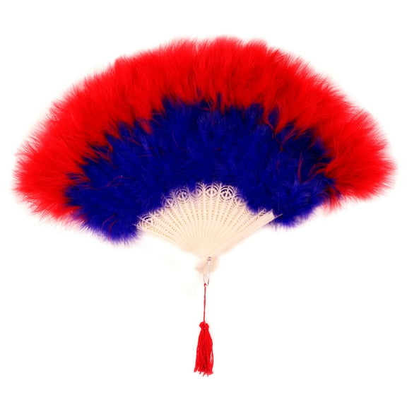 Zucker Marabou Feather Fan Multi Color  -11 x 20" - Red - Regal