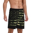 thumbnail image 2 of Naloa American Flag Camo Men's Short Pajama Pants, Lounge Comfort Shorts with Elasticized Waistband and Side Pockets - Medium, 2 of 9