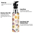 thumbnail image 3 of Yayeee 33oz Insulated Water Bottle Double Wall Stainless Steel with Flip Straw Lid, Beige Retro Rainbow, 3 of 7