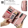 thumbnail image 2 of Wallet Case for Samsung Galaxy S24, Zipper Purse Folio Leather Wallet with Card Holder Wrist Strap Detachable Magnetic Shockproof Protective Back Case for Samsung Galaxy S24, 2 of 9