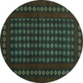 thumbnail image 1 of Ahgly Company Indoor Round Abstract Turquoise Blue Contemporary Area Rugs, 5' Round, 1 of 4