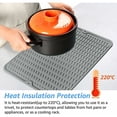 thumbnail image 3 of Alfombrilla para secar platos versátil, construcción de silicona flexible que se adapta a diversas necesidades mientras que el diseño antideslizante ofrece seguridad, una solución resistente al calor, 3 of 5