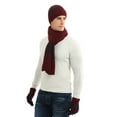 thumbnail image 4 of Brilliant Scarf and Gloves Sets for Men under $5.00 Three of Warm and Winter Suit Mixed Color Knitted Woolen Thick Hats,Scarves and Gloves Red, 4 of 9