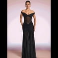 thumbnail image 4 of Vestido de Dama de con Escote en V, Plisado, de , 2025, con Hombros Descubiertos, Fluido, Formal, de Noche, para Invitada de Boda con Abertura Negro L, 4 of 8