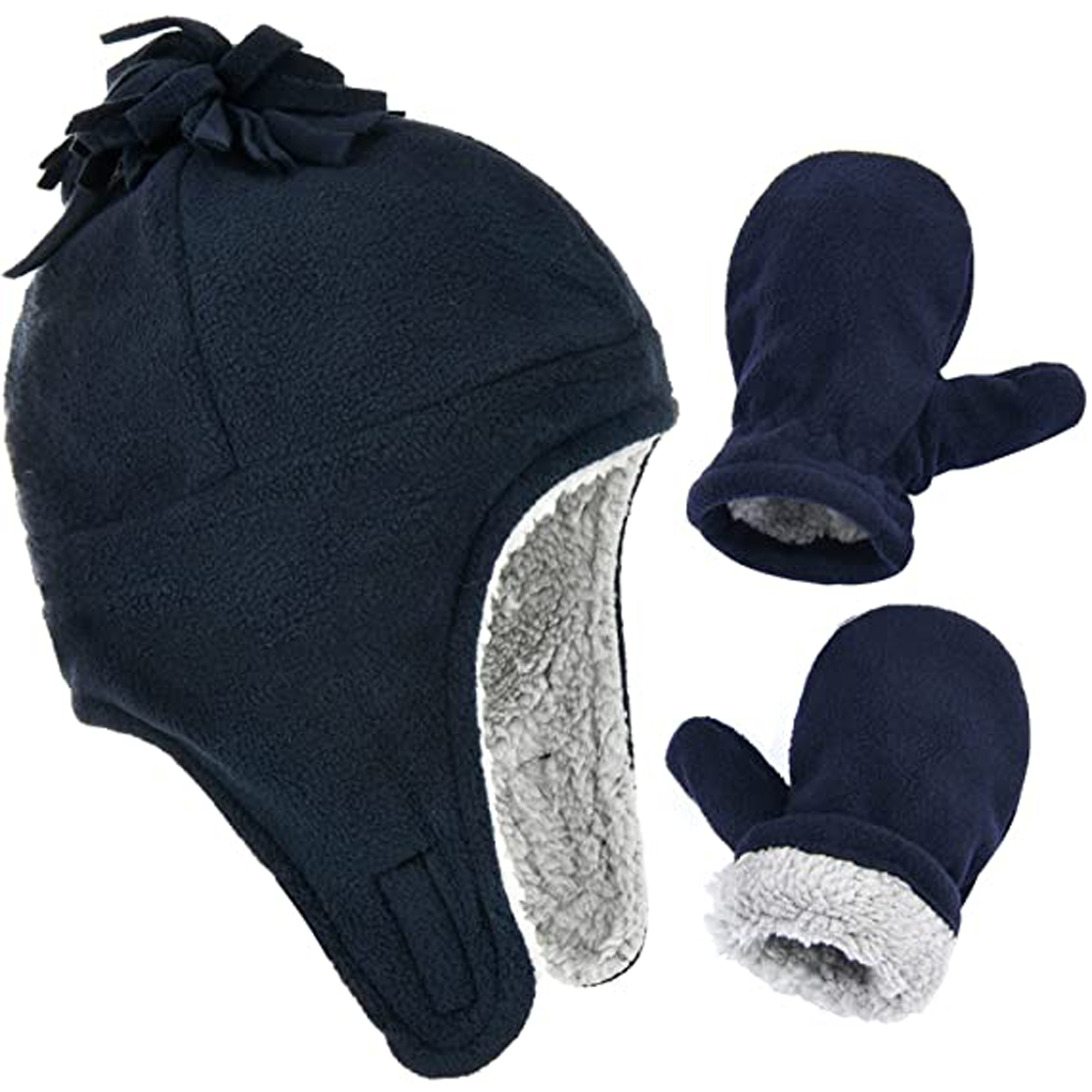Baby Toddler Kids Girls Boys Hats and Gloves Set Winter Knit Earflap