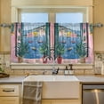 thumbnail image 2 of Yayeee Kitchen Curtains Tier Set of 2 Light Filtering 57"x24" Over Sink Window Panels, Pink Window, 2 of 7